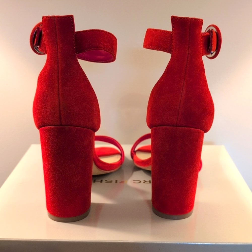 👠 Perfect MARC FISHER Suede MAGALI - Medium Red Suede👠 - Picture 6 of 7